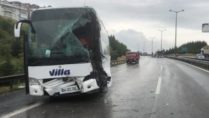 Feci kazanın kapattığı TEM'in İstanbul istikameti 8 saat sonra trafiğe açıldı