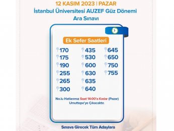 KOÜ'de yapılacak  sınavlar için ek sefer