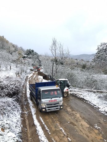 Büyükşehir A Takımı ekiplerinin kar mesaisi