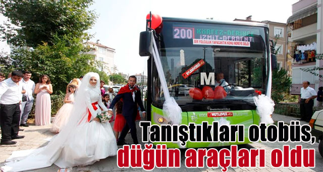  Tanıştıkları otobüs, düğün araçları oldu