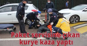Paket servisine çıkan kurye kaza yaptı