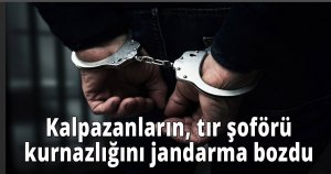  Kalpazanların, tır şoförü kurnazlığını jandarma bozdu