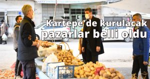 Kartepe'de kurulacak pazarlar belli oldu