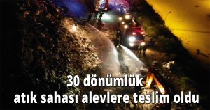 30 dönümlük atık sahası alevlere teslim oldu