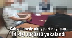 Kahvehanede okey partisi yapan 14 kişi suçüstü yakalandı