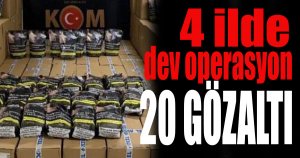 Sahte bandrolle kaçan tütünleri piyasaya sürenlere 4 ilde dev operasyon