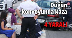 Düğün konvoyunda kaza