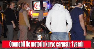 Kontrolsüz kavşakta otomobil ile motorlu kurye çarpıştı