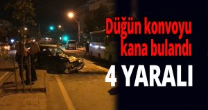 Düğün konvoyu kana bulandı