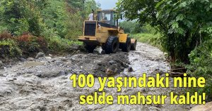 100 yaşındaki nine selde mahsur kaldı!