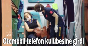 Otomobil telefon kulübesine girdi