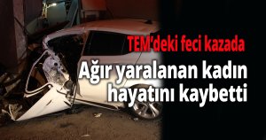 TEM’deki feci kazada ağır yaralanan kadın hayatını kaybetti