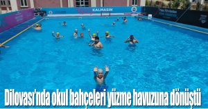 Dilovası’nda okul bahçeleri yüzme havuzuna dönüştü 