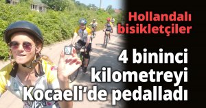 Hollandalı bisikletçiler 4 bininci kilometreyi Kocaeli’de pedalladı
