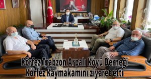 Körfez Trabzon Arpalı Köyü derneği Körfez kaymakamını ziyaret etti