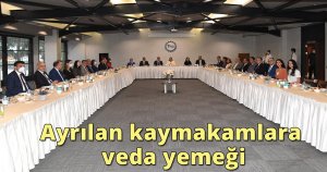 Ayrılan kaymakamlara veda yemeği