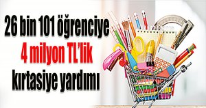 26 bin öğrenciye 4 milyonluk kırtasiye desteği