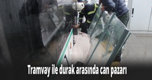 Tramvay ile durak arasında can pazarı