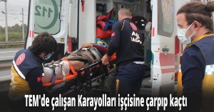 TEM'de çalışan Karayolları işçisine çarpıp kaçtı