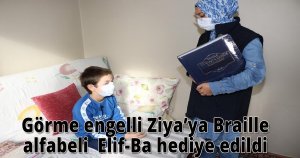  Görme engelli Ziya’ya Braille alfabeli  Elif-Ba hediye edildi