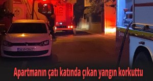Apartmanın çatı katında çıkan yangın korkuttu