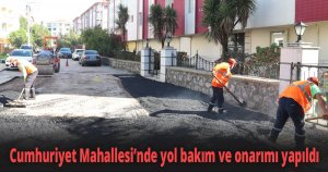 Cumhuriyet Mahallesi’nde yol bakım ve onarımı yapıldı
