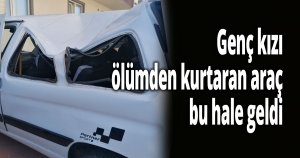 Metrelerce yüksekten hafif ticari aracın üzerine düşen genç kız yaralandı