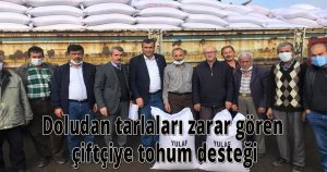 Büyükşehir’den doludan tarlaları zarar gören çiftçiye tohum desteği