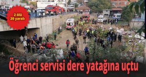 Öğrenci servisi dere yatağına uçtu