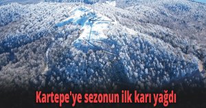 Kartepe'ye sezonun ilk karı yağdı