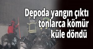  Depoda yangın çıktı, tonlarca kömür küle döndü
