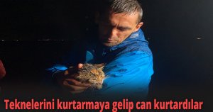 Teknelerini kurtarmaya gelip can kurtardılar
