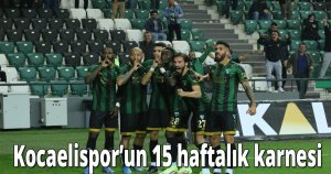 Kocaelispor’un 15 haftalık karnesi