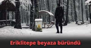 Eriklitepe beyaza büründü