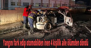 Alev alev yanan otomobil kullanılamaz hale geldi