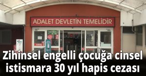  Zihinsel engelli çocuğa cinsel istismara 30 yıl hapis cezası