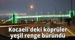 Kocaeli'deki köprüler yeşil renge büründü