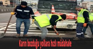 Karın bozduğu yollara hızlı müdahale