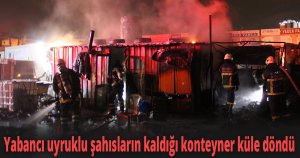 Yabancı uyruklu şahısların kaldığı konteyner küle döndü