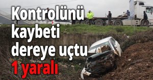 Otomobilinin kontrolünü kaybedince dereye uçtu