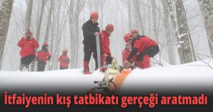 İtfaiyenin kış tatbikatı gerçeği aratmadı