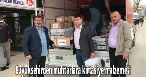Büyükşehirden muhtarlara kırtasiye malzemesi