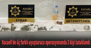 Kocaeli'de üç farklı uyuşturucu operasyonunda 3 kişi tutuklandı