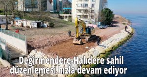     Değirmendere-Halıdere sahil düzenlemesi hızla devam ediyor