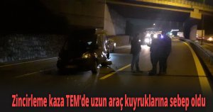 TEM’de 4 aracın karıştığı zincirleme kazada tır sürücüsü olay yerinden kaçtı