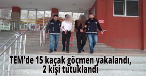  TEM'de 15 kaçak göçmen yakalandı, 2 kişi tutuklandı