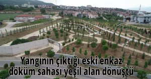  Yangının çıktığı eski enkaz döküm sahası yeşil alan dönüştü