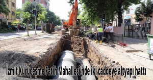 İzmit Kuruçeşme Fatih Mahallesi’nde iki caddeye altyapı hattı