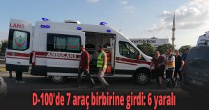 D-100'de 7 araç birbirine girdi