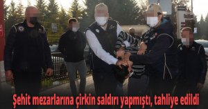 Şehit mezarlarına çirkin saldırı yapmıştı, tahliye edildi